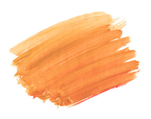 A fragment of the orange background painted with watercolors