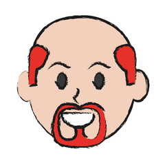 cartoon man face icon over white background colorful design vector illustration