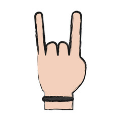 Rock Hand Symbol icon over white background vector illustration