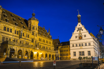 Obraz na płótnie Canvas Rothenburg ob der Tauber, picturesque medieval city in Germany, famous UNESCO world culture heritage site, popular travel destination