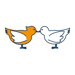 doves birds icon over white background vector illustration