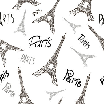 Eiffel tower Paris seamless background