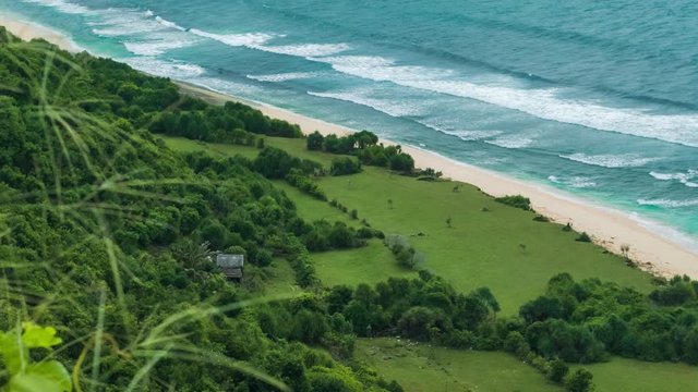 Nice waves on Nunggalan Beach Coastline, Uluwatu, Bali, Indonesia