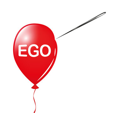 roter ego luftballon kurz vorm platzen
