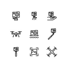Action Camera Extreme GoPro Drone Icon Set