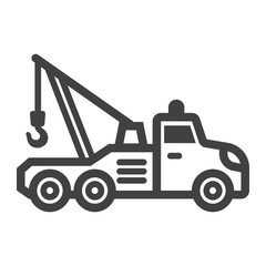 Fototapeta na wymiar Tow truck line icon, transport and vehicle, service sign vector graphics, a linear pattern on a white background, eps 10.
