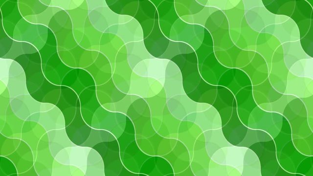 Seamless loop abstract animation pattern with green waves. Every sheet of this clip is a seamless pattern