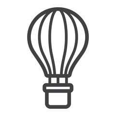 Hot air balloon line icon, transport and air vehicle, travel sign vector graphics, a linear pattern on a white background, eps 10.