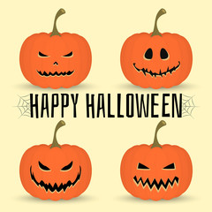 Happy Halloween. Set of pumpkins for halloween. Vector illustration