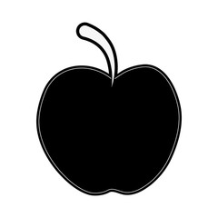 apple fruit icon image vector illustration design black and white