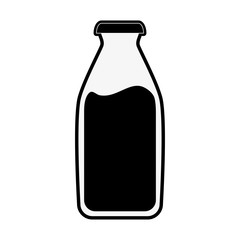 milk bottle icon image vector illustration design  black and white