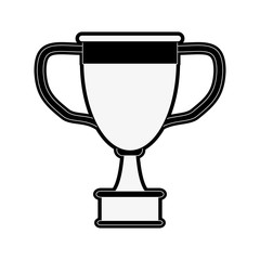 trophy cup icon image vector illustration design  black and white