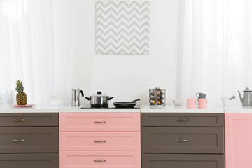 Bright modern kitchen interior