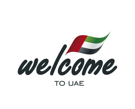 Welcome to UAE flag sign logo icon