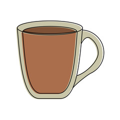 coffee beverage in pretty glass cup icon image vector illustration design