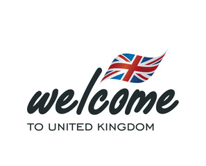 Welcome to United Kingdom flag sign logo icon