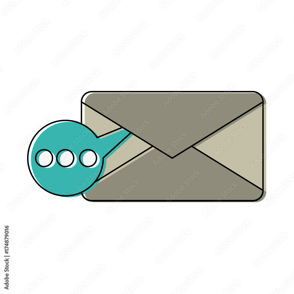 Poster envelope mobile messaging icon image vector illustration design