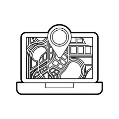laptop application technology navigation pin map