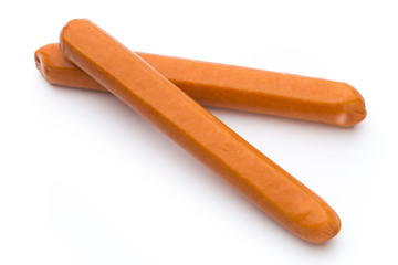 Fresh sausage isolated over white background.