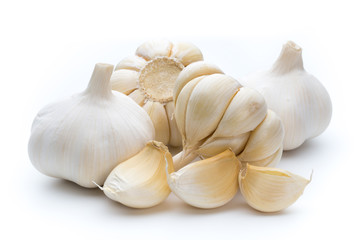 Garlic isolated on the white background.