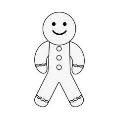 gingerbread man cookie christmas related icon image vector illustration design