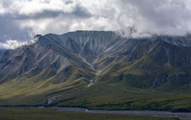 Sharp ridges and windy stream.