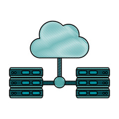 cloud storage and servers icon image vector illustration design