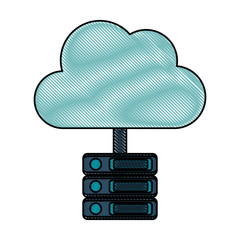 cloud storage and servers icon image vector illustration design