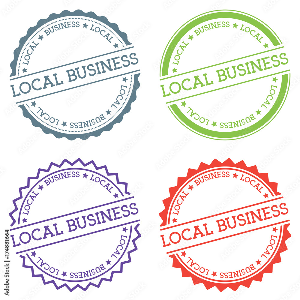 Poster local business badge isolated on white background. flat style round label with text. circular emblem