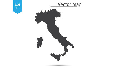 Simple Map Silhouette Of Italy. Vector Illustration
