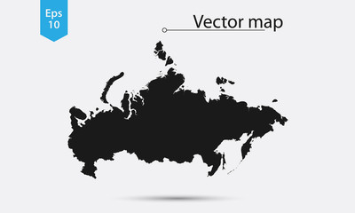 Fototapeta na wymiar Simple Map Silhouette Of Russia. Vector Illustration