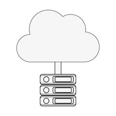 cloud storage and servers icon image vector illustration design