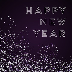 Fototapeta na wymiar Happy New Year greeting card. Amazing falling snow background. Amazing falling snow on deep purple background. Graceful vector illustration.