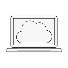 laptop with blank screen icon image vector illustration design