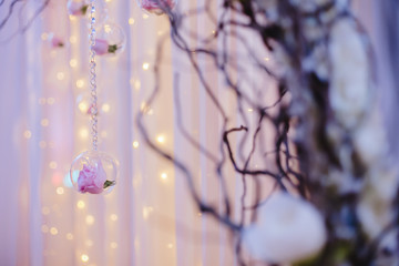 Naklejka premium wedding flowers bride bouquet rings