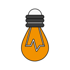 lit lightbulb icon image vector illustration design