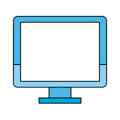 computer monitor with blank screen icon image vector illustration design 
