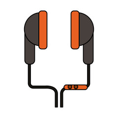 earphones headphones music sound icon image vector illustration design 