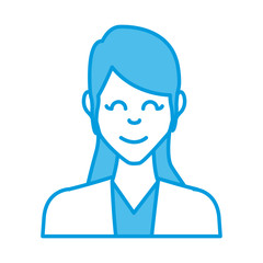 Woman smiling cartoon icon vector illustration graphic design