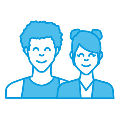 Couple of friends icon vector illustration graphic design