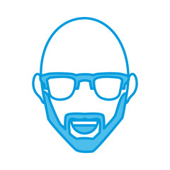Man with hat smiling cartoon icon vector illustration graphic design