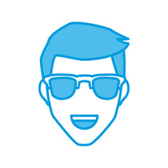 Man with hat smiling cartoon icon vector illustration graphic design