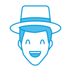 Adult man with hat smiling icon vector illustration graphic design