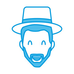 Adult man with hat smiling icon vector illustration graphic design