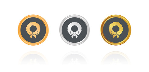 Adventskranz - Weihnachten - Bronze, Silber, Gold Buttons