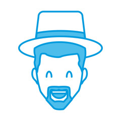 Adult man with hat smiling icon vector illustration graphic design