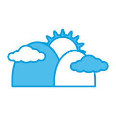 Sun and mountains icon vector illustration graphic design