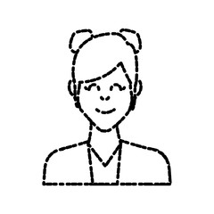 Woman smiling cartoon icon vector illustration graphic design