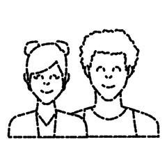 Couple of friends icon vector illustration graphic design