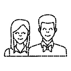 Couple of friends icon vector illustration graphic design